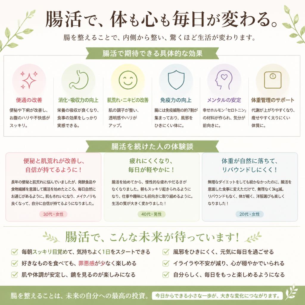 腸活の効果を実感しよう
