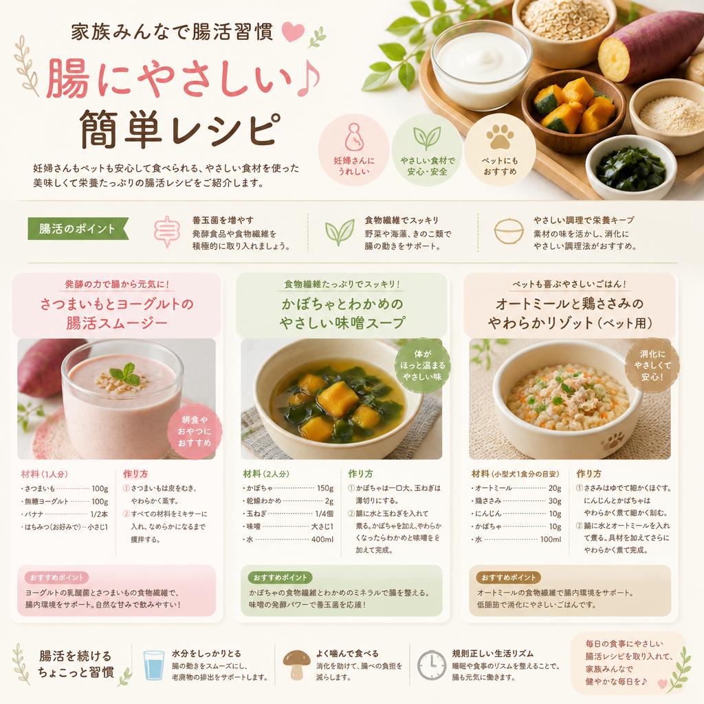 家族みんなで実践!簡単腸活レシピ
