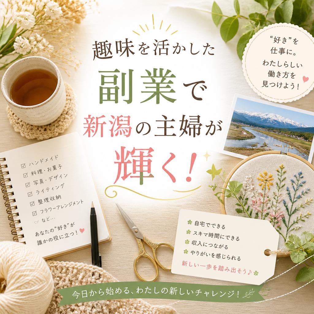 趣味を活かした副業で新潟の主婦が輝く！