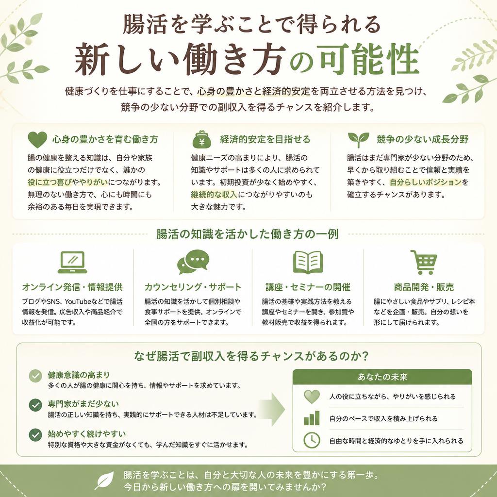 腸内環境を整える副業の魅力