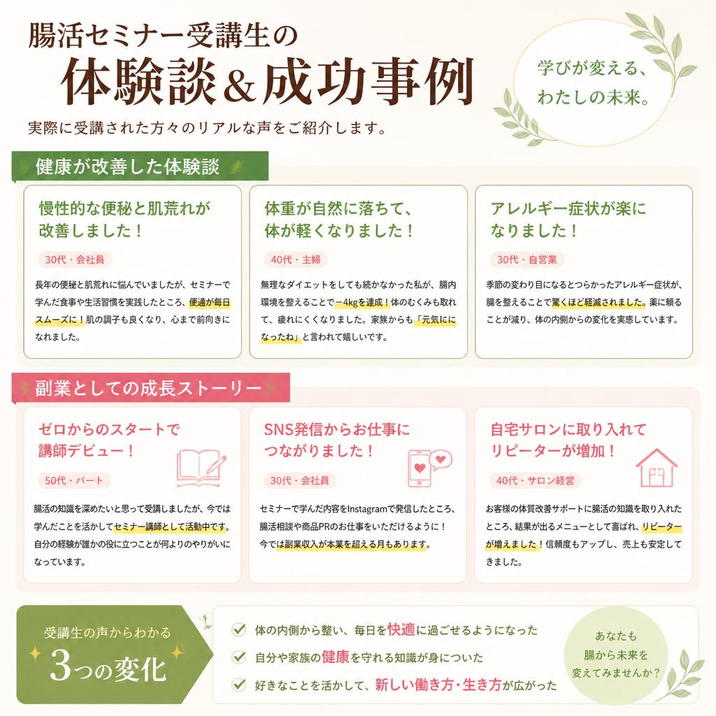 受講者の声と成功事例