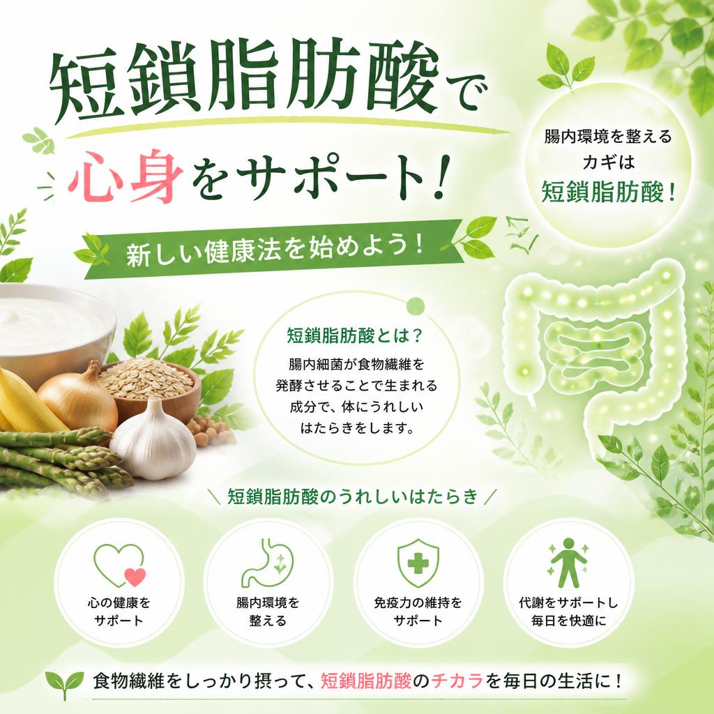 短鎖脂肪酸で心身をサポート！新しい健康法を始めよう！