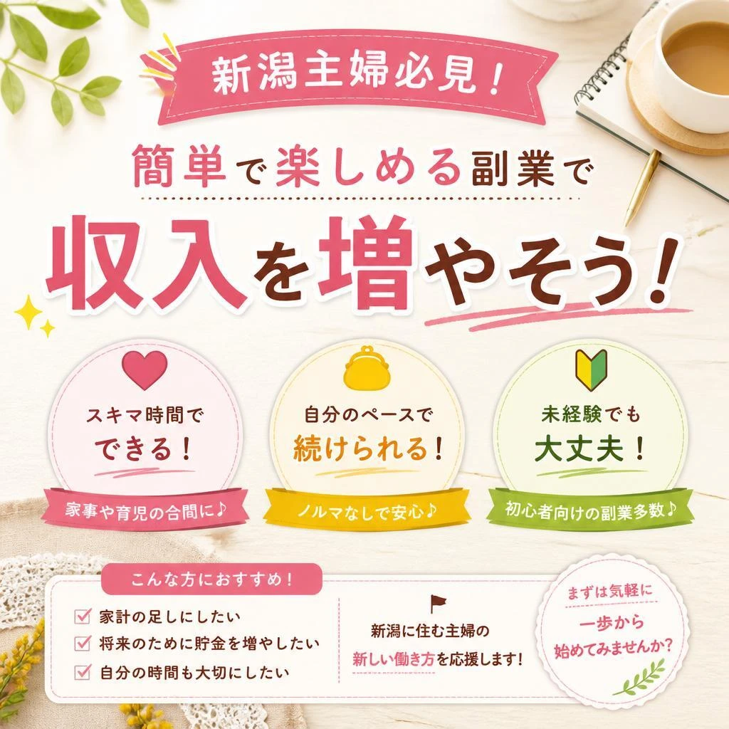 新潟主婦必見！簡単で楽しめる副業で収入を増やそう！