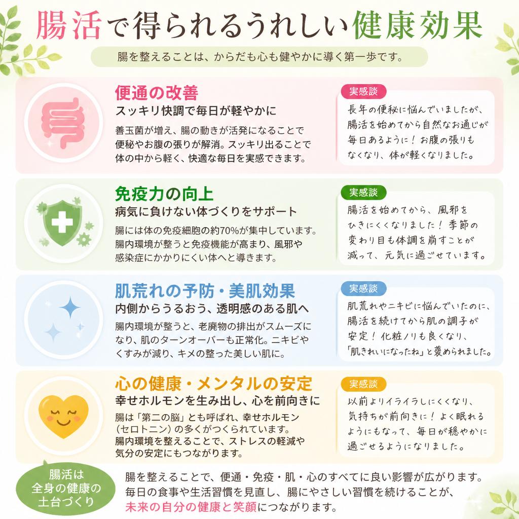 腸活がもたらす健康効果
