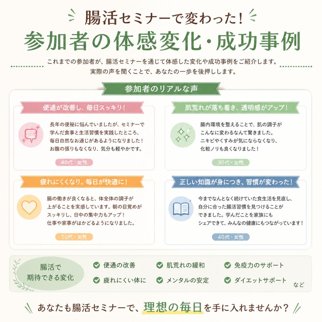 参加者の声：腸活で得た変化