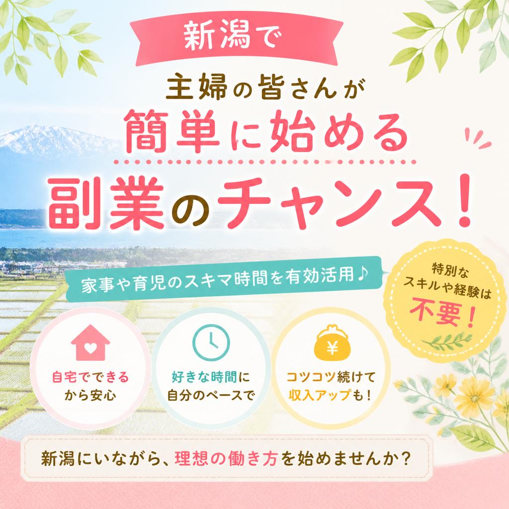 新潟で主婦の皆さんが簡単に始める副業のチャンス！