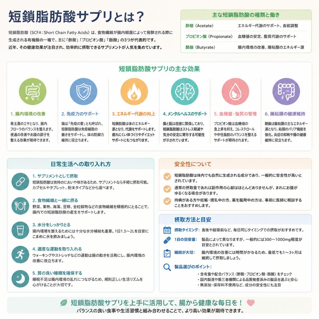 短鎖脂肪酸サプリの効果と使い方