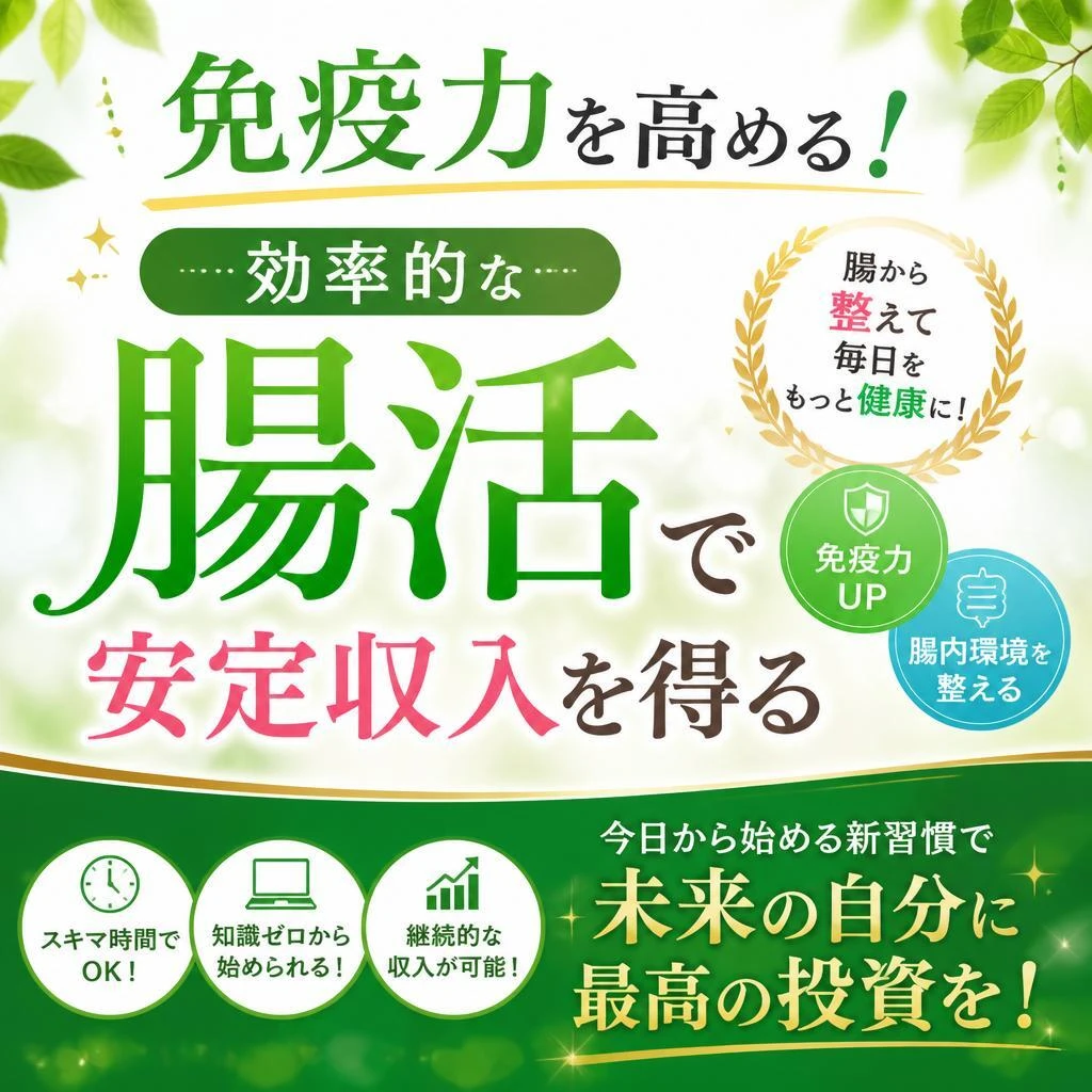 免疫力を高める！効率的な腸活で安定収入を得る