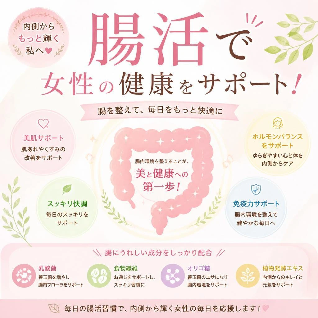 腸活で女性の健康をサポート！
