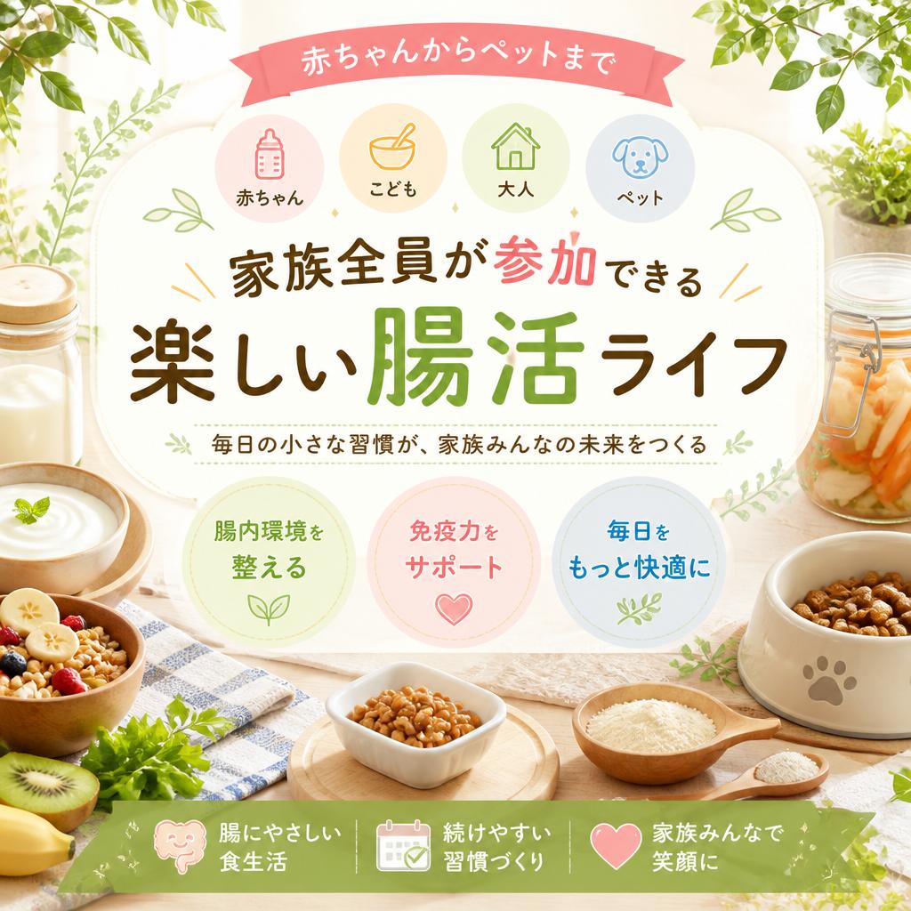 赤ちゃんからペットまで、家族全員が参加できる楽しい腸活ライフ