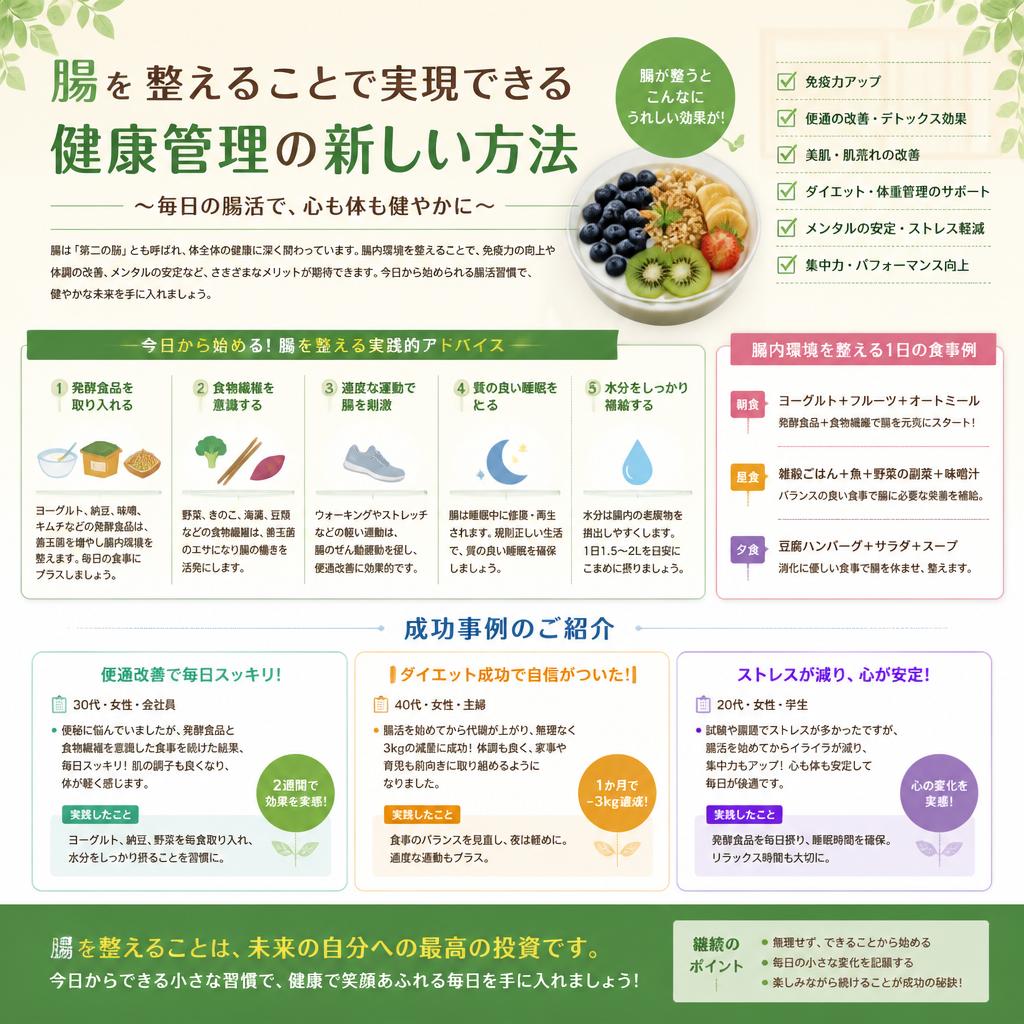 健康管理をサポートする腸活