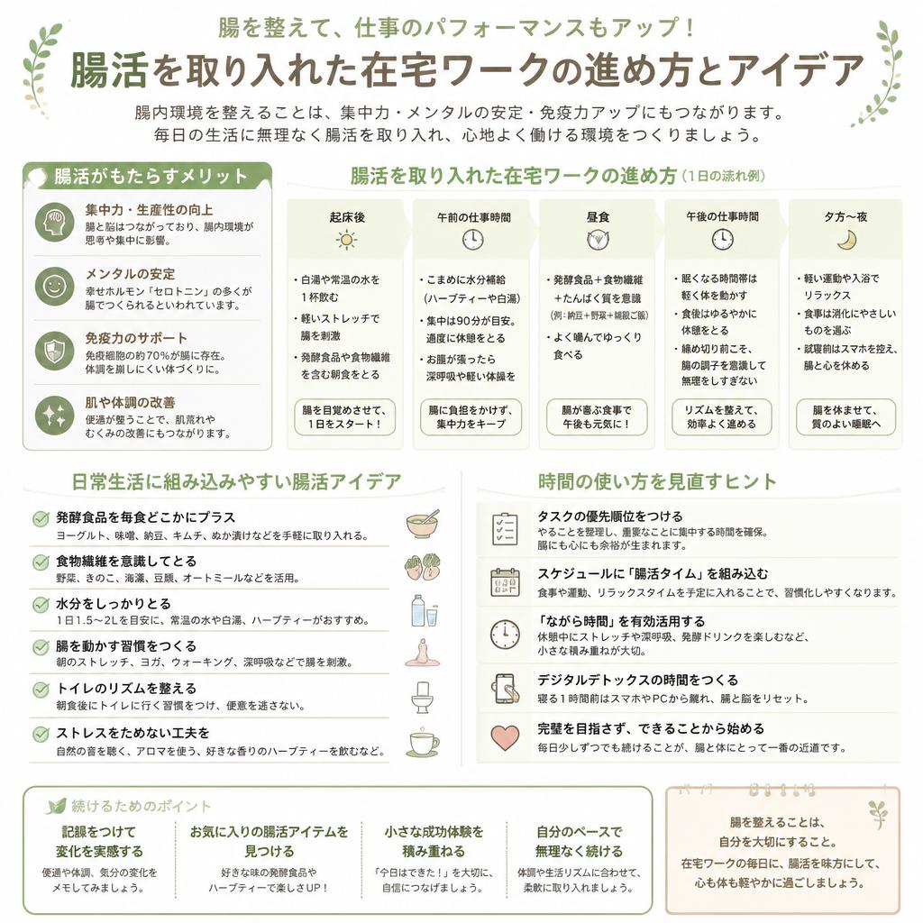 在宅ワークで腸活を取り入れる方法
