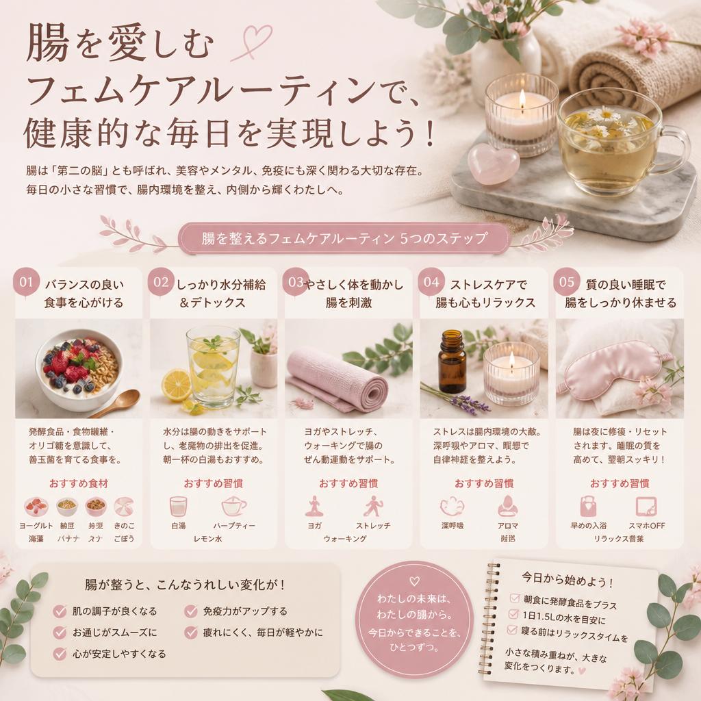 腸を愛しむフェムケアルーティンで、健康的な毎日を実現しよう！