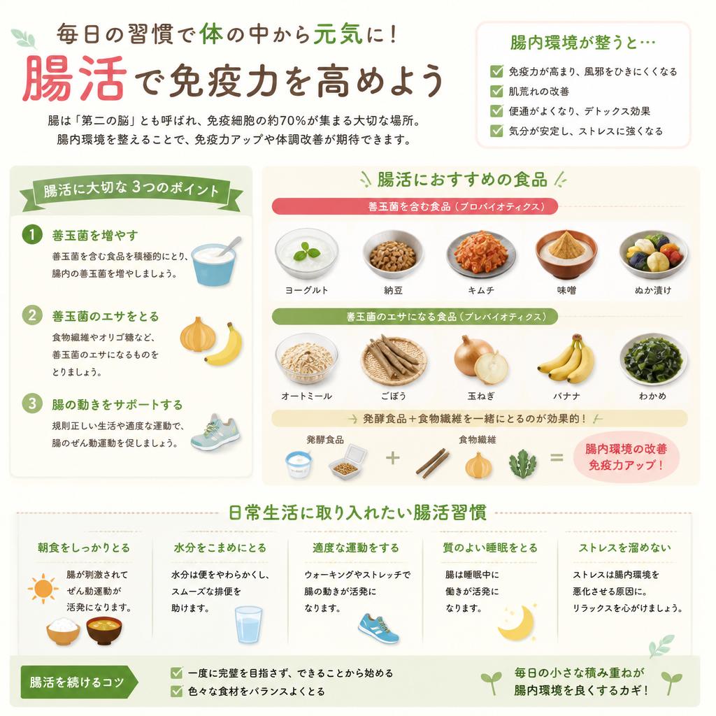 免疫力を強化する腸活の方法