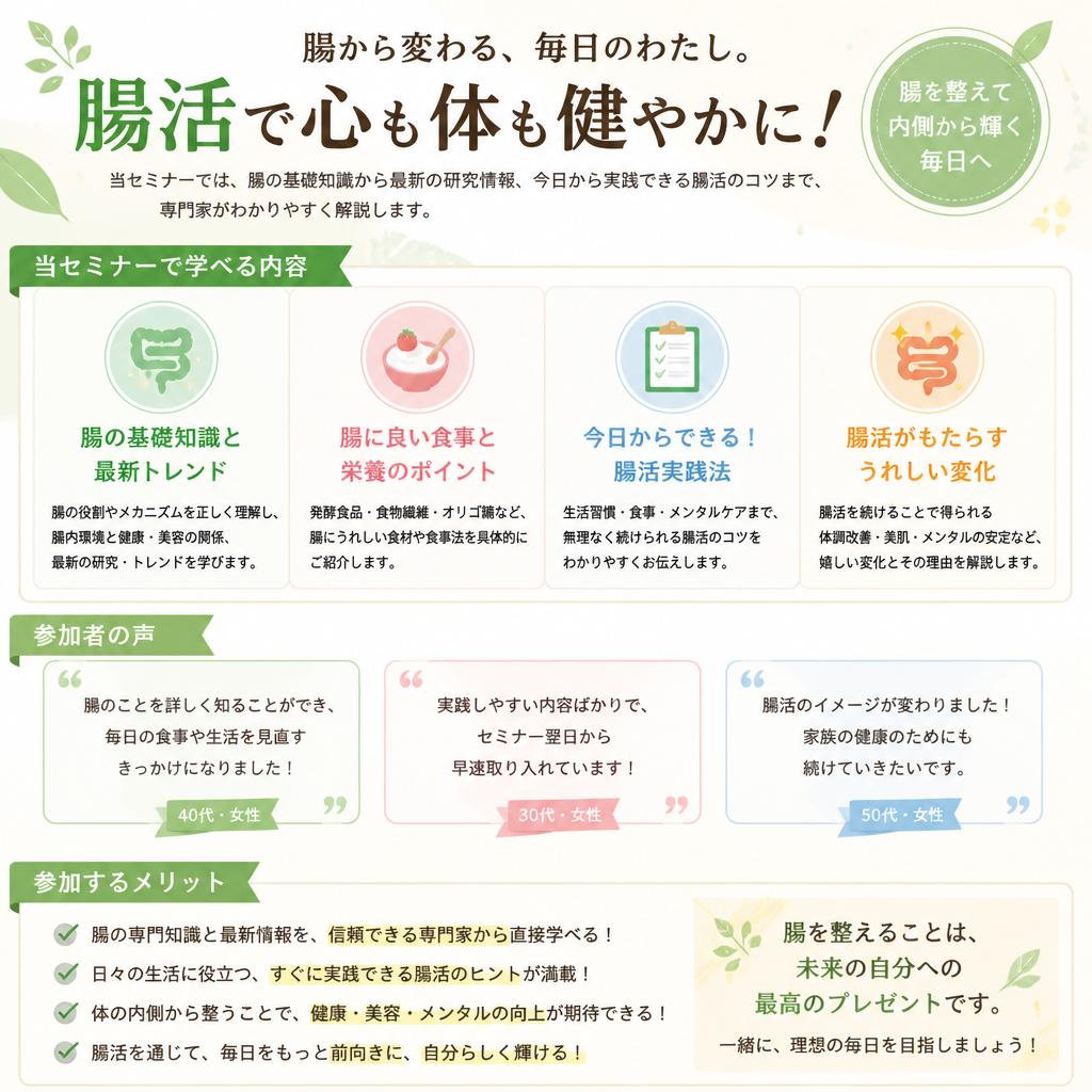 腸活セミナーの魅力